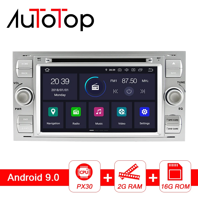 Автомагнитола AUTOTOP 2 Din с Android 9 0 для Ford Mondeo S max Focus Galaxy Fiesta transit Fusion Kuga мультимедийный