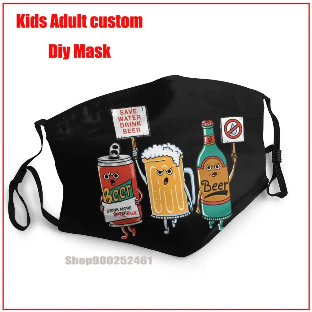 

Экономьте воду пить пиво DIY masque de protection смываемая маска для лица многоразовая mascarillas de tela lavables con filtro