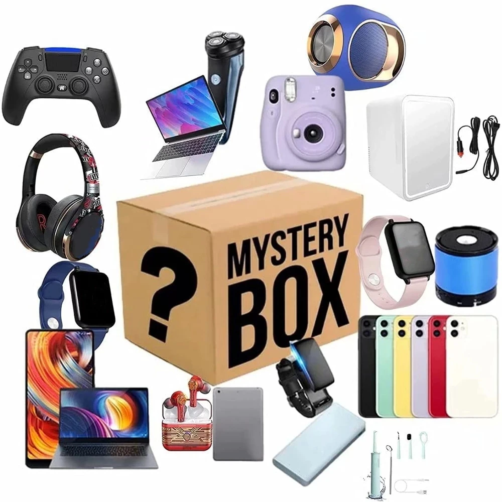 Lucky Mystery Box Electronic есть шанс открыть: такие как дроны Смарт часы геймпады цифровые