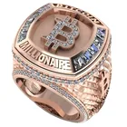 Ювелирное кольцо в стиле хип-хоп для мужчин, ювелирное изделие из нержавеющей стали с золотым биткоином, Подарок на годовщину, свадьбу, вечеринку