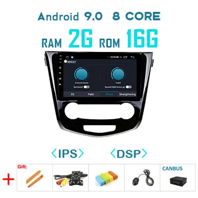 9.0 2G 16G DSP-M 1280P ips Android 9,0 Carplay 64G Автомобильный gps радио для Nissan X-Trail 3 T32 2013- Qashqai J10 J11 мультимедиа без DVD плеера - Цвет: 9.0 2G 16G DSP-M