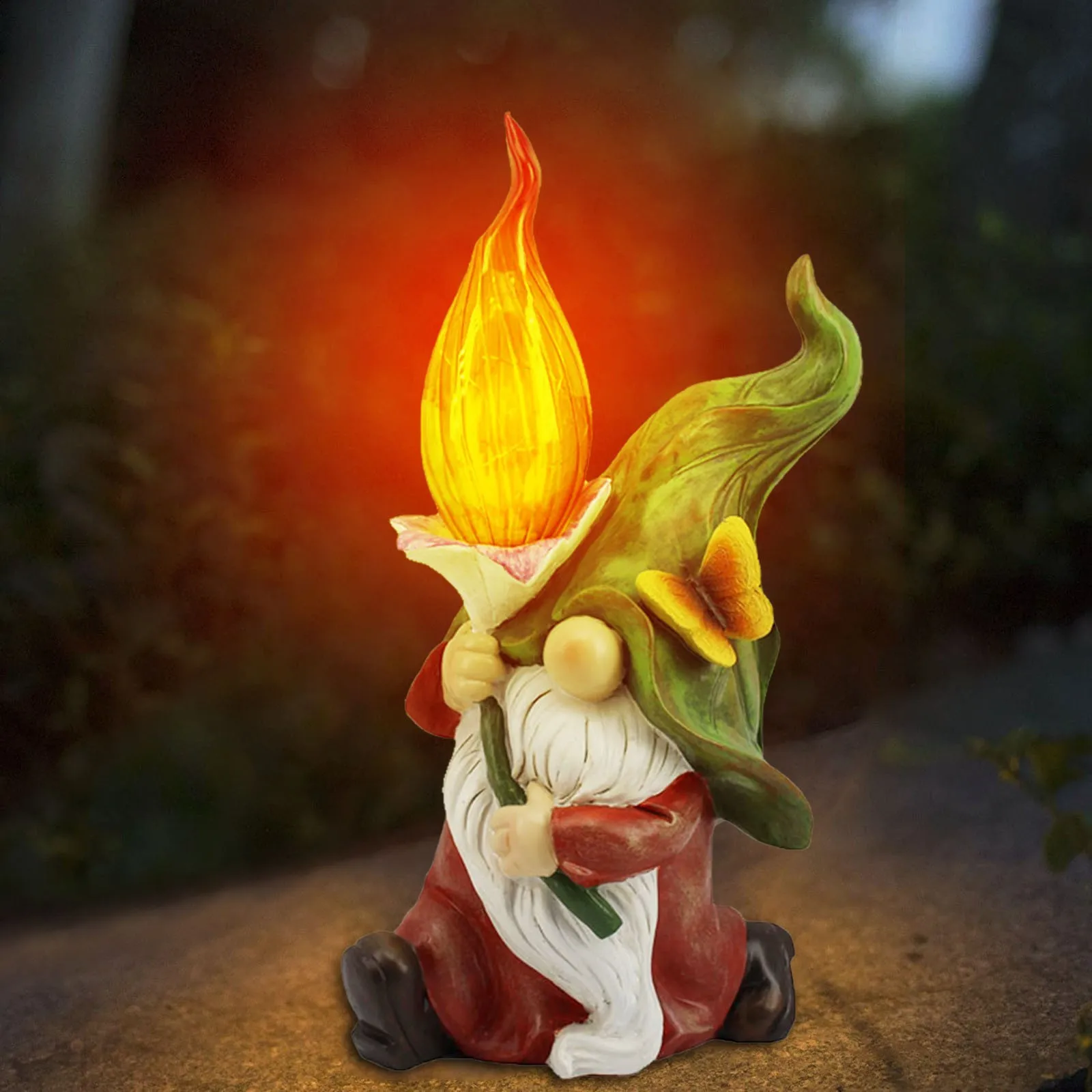 

Funny Dwarf Statue Holding Torch Resin With Solar LED Light Garden Yard Crafts Dwarf Figurine Ornament Home Decoration 2021