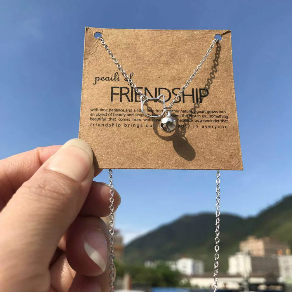 Женское колье с кошачьими ушками Серебряное до ключицы|Ожерелья| |