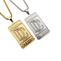 gold color stainless steel dream chasers pendant necklace good quality rhinestones dream chaser necklace for men fashion jewelry
