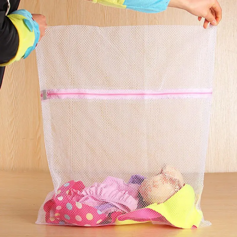Zippered Foldable Wash Laundry Bag Bra Socks Underwear Clothes Washing Machine Protection Net Mesh Wholesale Basket | Дом и сад