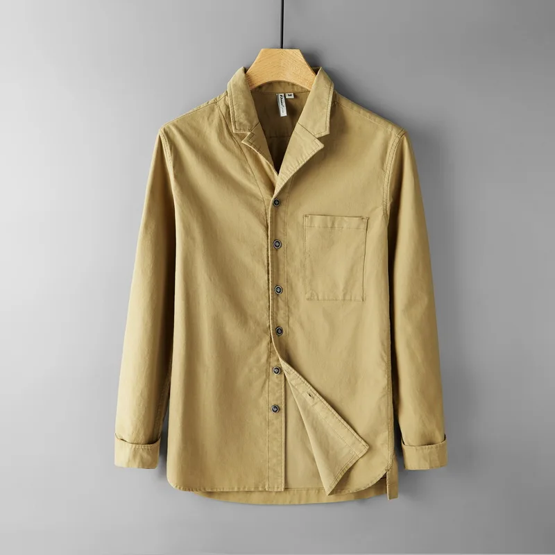 Весенняя и Осенняя новая простая куртка с длинным рукавом карманом для мужчин