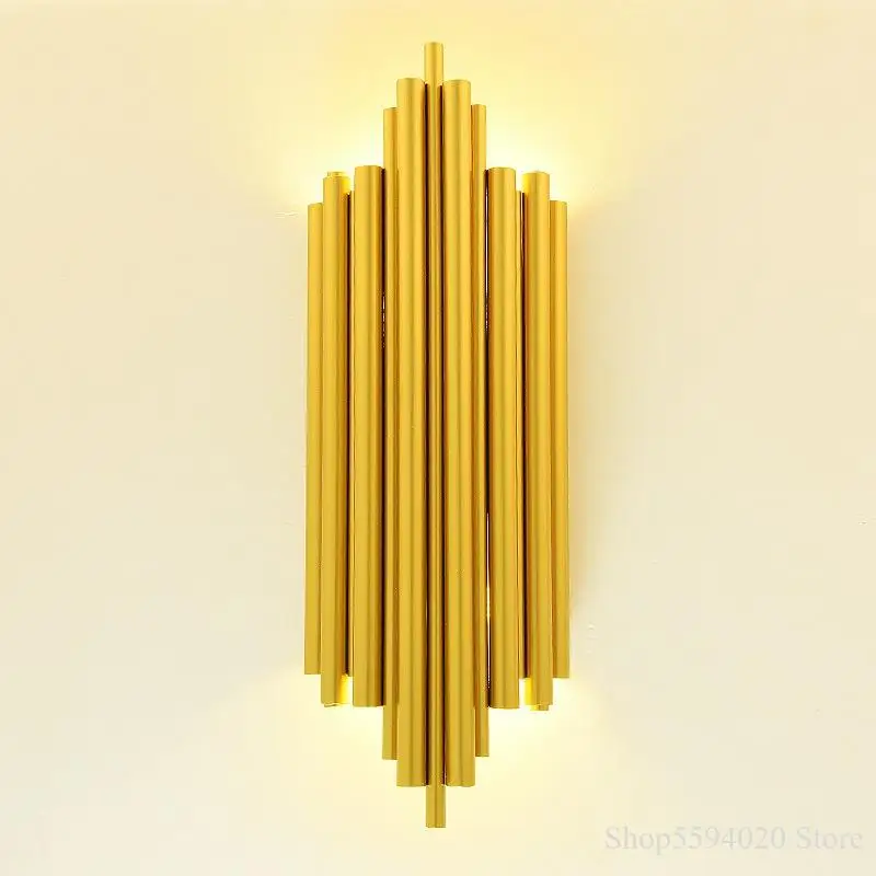 Американский Роскошный Золотой светодиодный настенный светильник современный