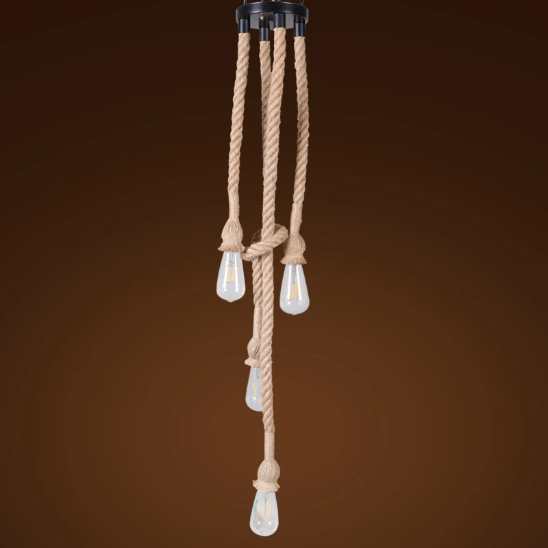 Винтажный веревочный подвесной светильник креативная индивидуальная лампа в