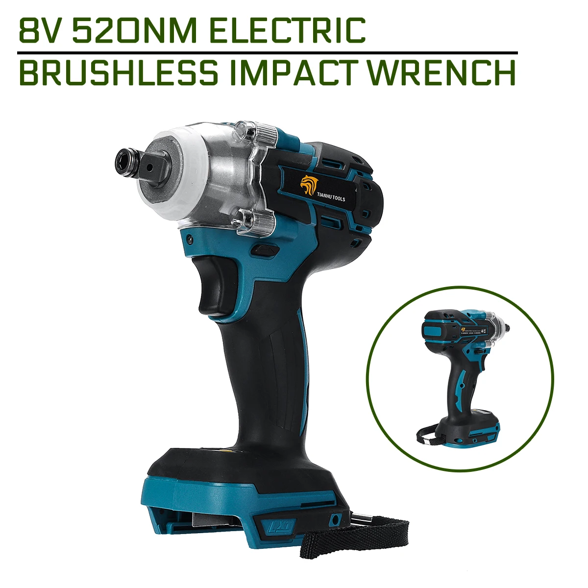 

18V 520Nm Electric Brushless Impact Wrench Rechargeable Cordless 1/2 Socket Wrench Power Tool For Makita Battery DTW285Z