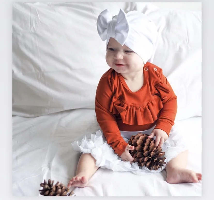 Детская Хлопковая Шапка бини демисезонная с бантом бабочкой детские шапки для