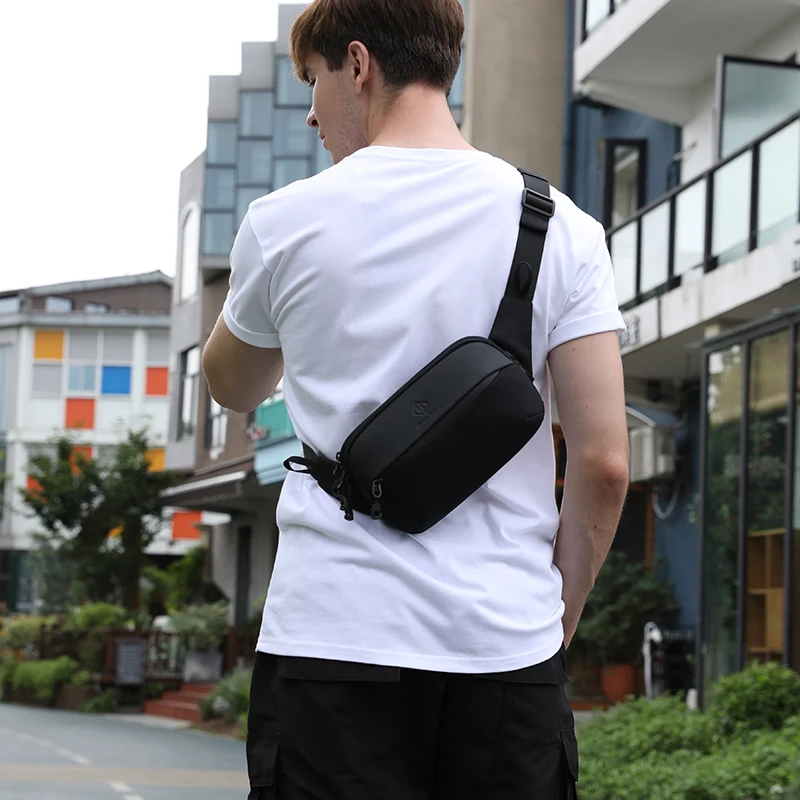 

Hk New Men's Purse Crossbody Bag Men Sling Chest Pack Waterproof Male Travel Shoulder Bag Outdoor Belt Waist Bag for Man