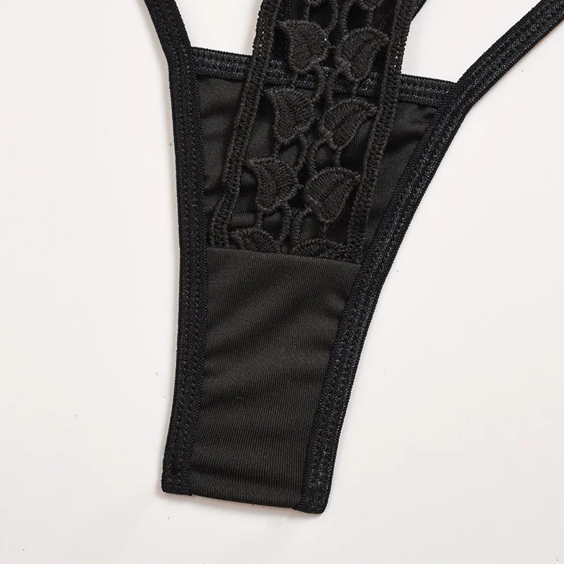 

Ellolace Sexy Hollow Out Lingerie Set Push up Underwire Bra Set See Through Women's Underwear Set Black Erotic Lingerie Lenceria