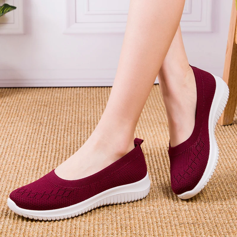 

Women's Mesh Flat Shoes Patchwork Slip-on Cotton Casual Shoes for Woman Walking Sneakers Loafers Soft Shoes 2020 New zapato