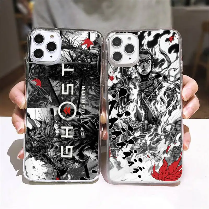 

Ghost of Tsushima Phone Case Transparent soft For iphone 5 5s 5c se 6 6s 7 8 11 12 13 plus mini x xs xr pro max