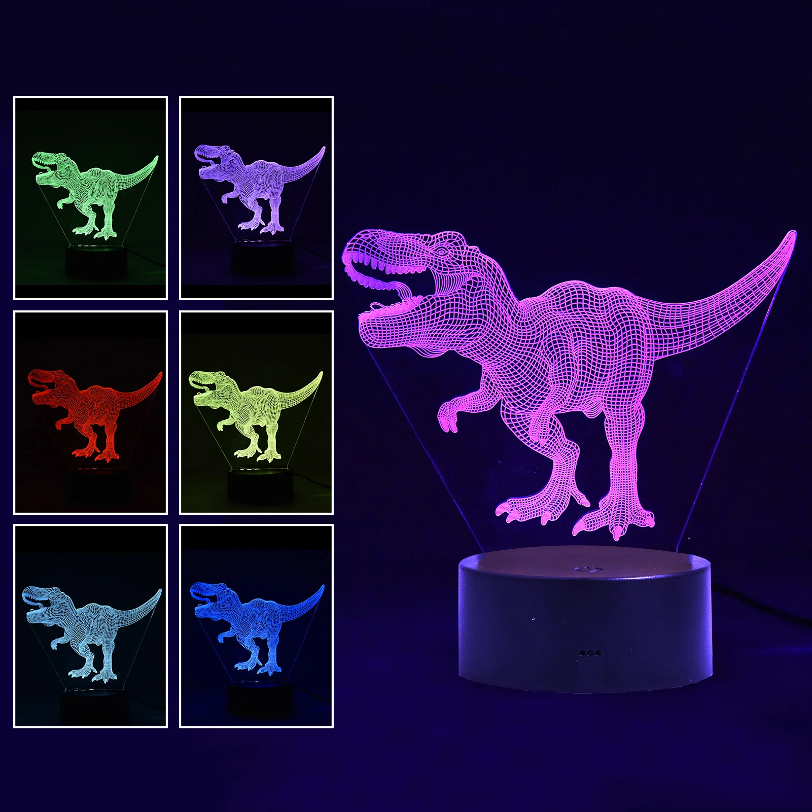 Светильник в виде динозавра настольная Регулируемая лампа 3D T Rex с дистанционным