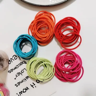 

New 100PCS/Lot Girls Candy Colors Nylon 3CM Rubber Bands Children Safe Elastic Hair Bands Ponytail Holder Kids Hair Accessories