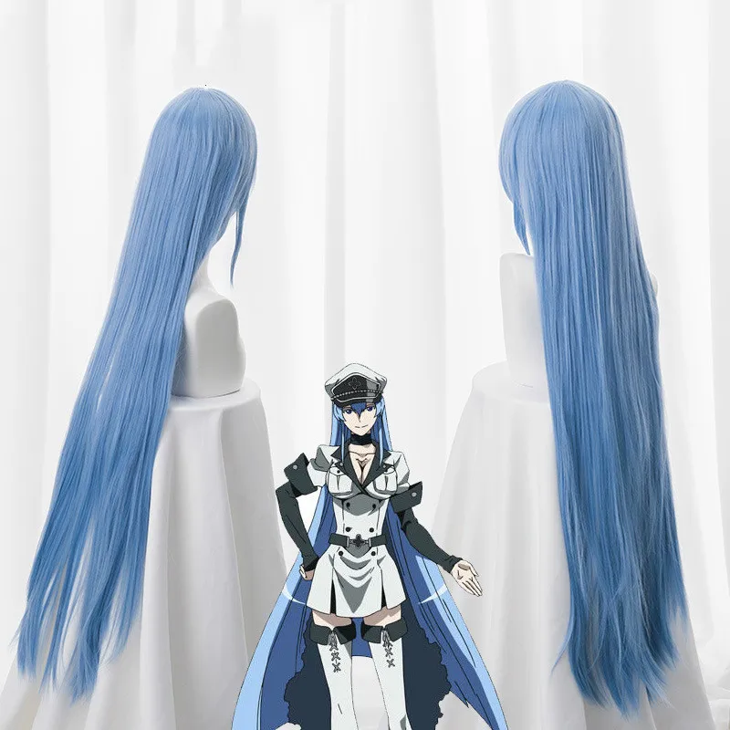 Akame Ga KILL! Esdeath синий длинный термостойкий синтетический волос Косплей аксессуар
