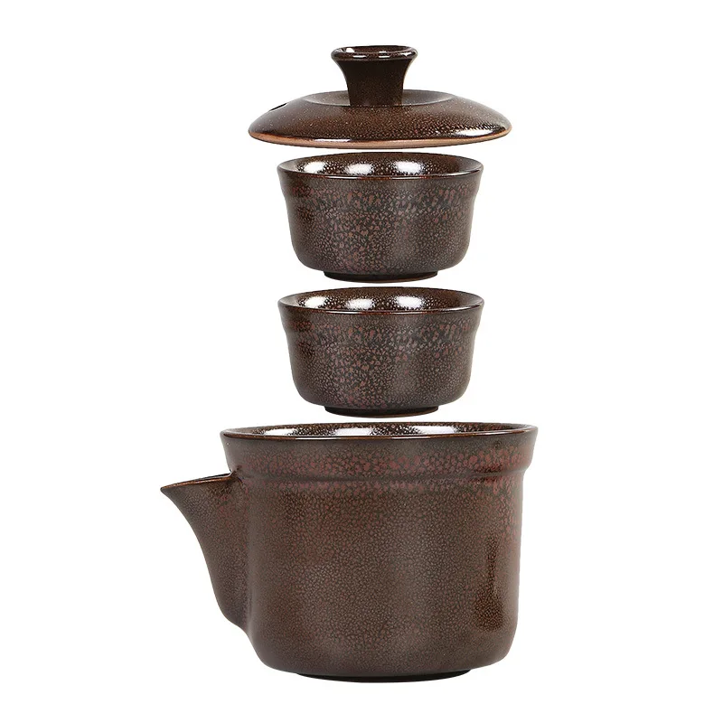 Керамические чайные горшки в стиле ретро чашки Gaiwan винтажная дизайнерская