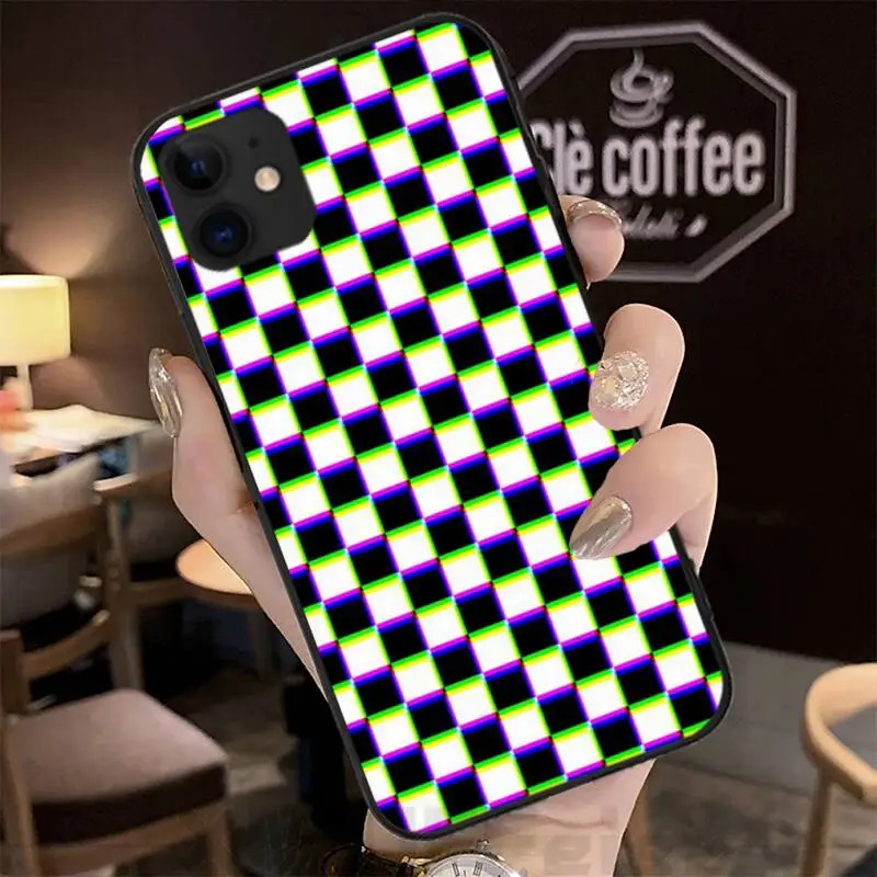 

Lattice White Black Fundas Coque Case for IPhone 12 11 Pro Max XR X XS XR 7 8 6s Plus SE 2020 Cover Accessories