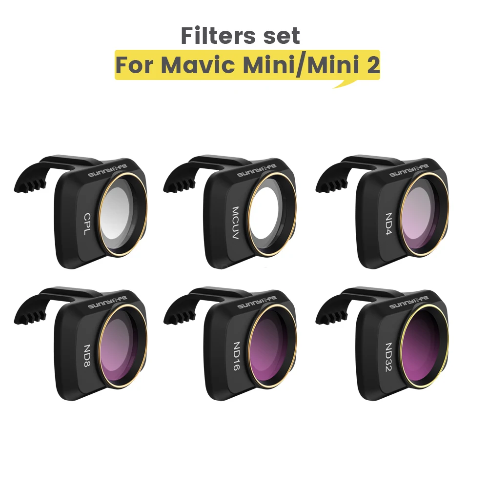 

Для DJI Mini/Mini 2 Camera Gimbal Lens Filter MCUV CPL ND Camera Lens Sunhood Protector For DJI Mavic Mini SE Accessories