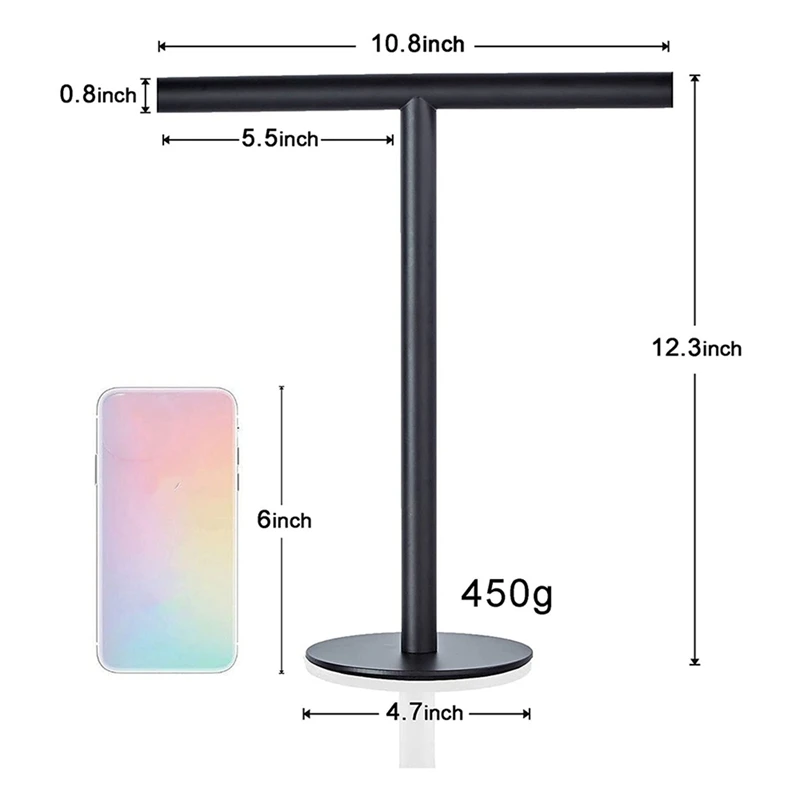 Modern Portable Hand Towel Holder Stand For Bathroom Stainless Steel Countertop Rack Brushed Matte Black | Обустройство дома
