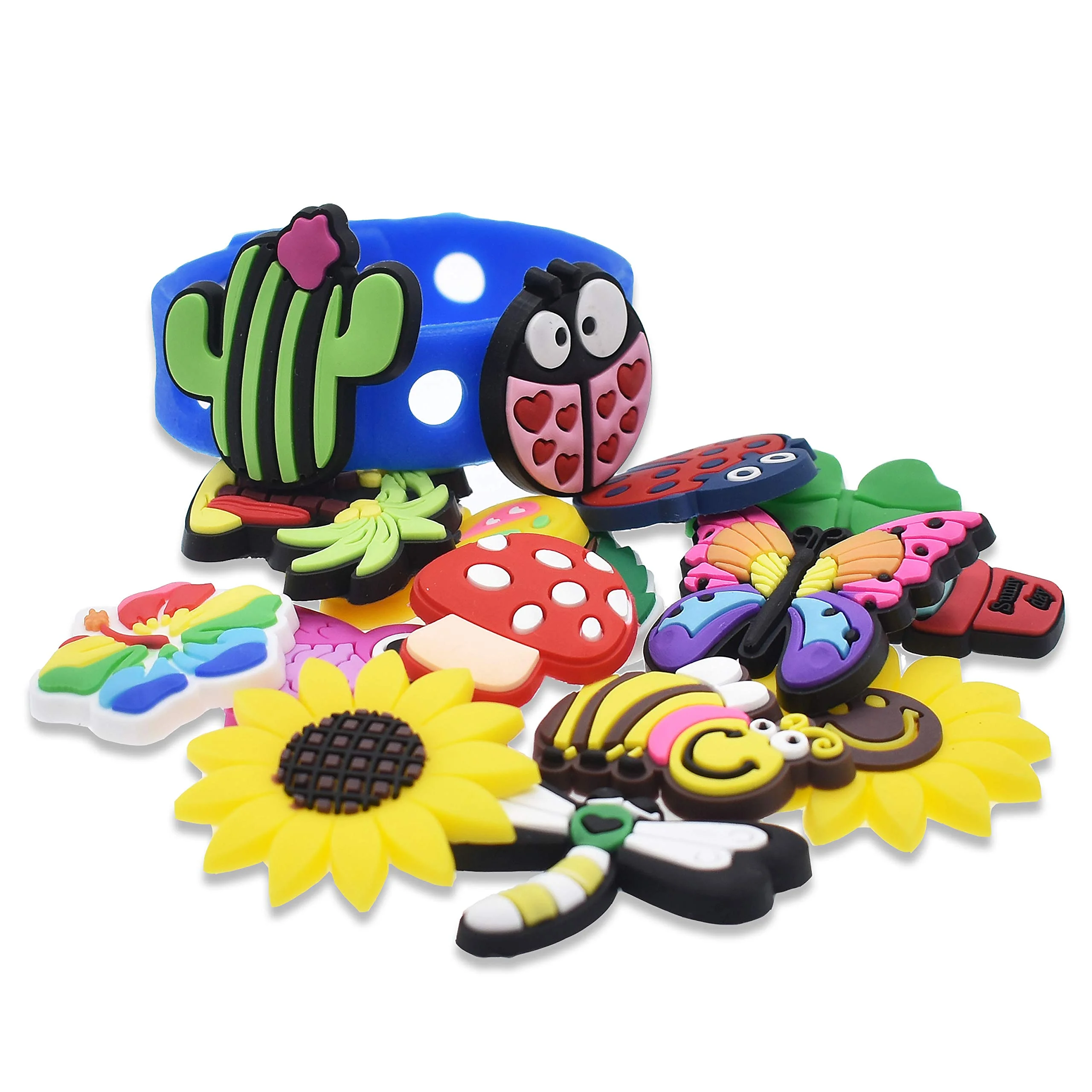 

25Pcs Random PVC Shoes Charms For Croc JIBZ Decoration Rubber Accessories Shoe Buckle For Croks Fit Wristband Kid's Party Gifts