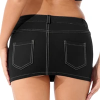 sexy womens casual zipper fly denim miniskirt with pockets ladies low waist jean mini skirt streetwear clubwear for stage show