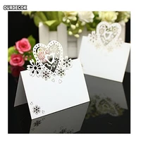 50pcs laser cut heart shape table name card place card wedding party decoration favor