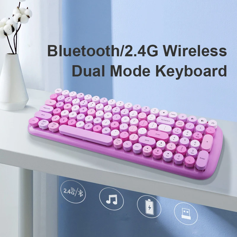 2 4G Беспроводная игровая клавиатура мышь набор двойной режим Bluetooth для ПК геймера