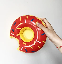 Red Donut 11 стилей мини надувная форма плавательный бассейн напиток держатель для бутылочек плавательная игрушка подставки для вода напитки Бутылка пива - Цвет: Red Donut