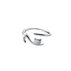 Реальные 925 пробы Серебряное кольцо кота для Для женщин и девочек милый котенок Регулируемый Открытое кольцо ювелирные изделия J0062