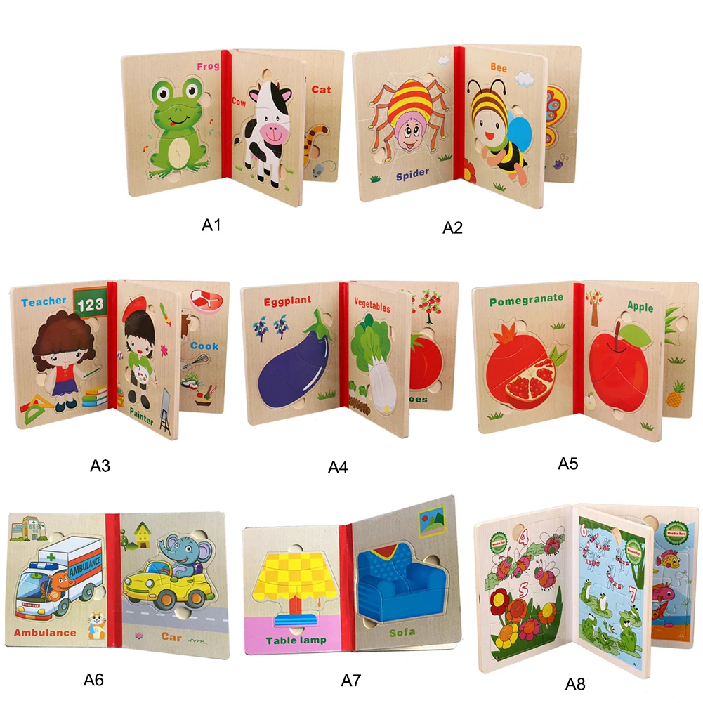 3D головоломка книга Деревянные игрушки мультфильм шесть страниц интеллект для