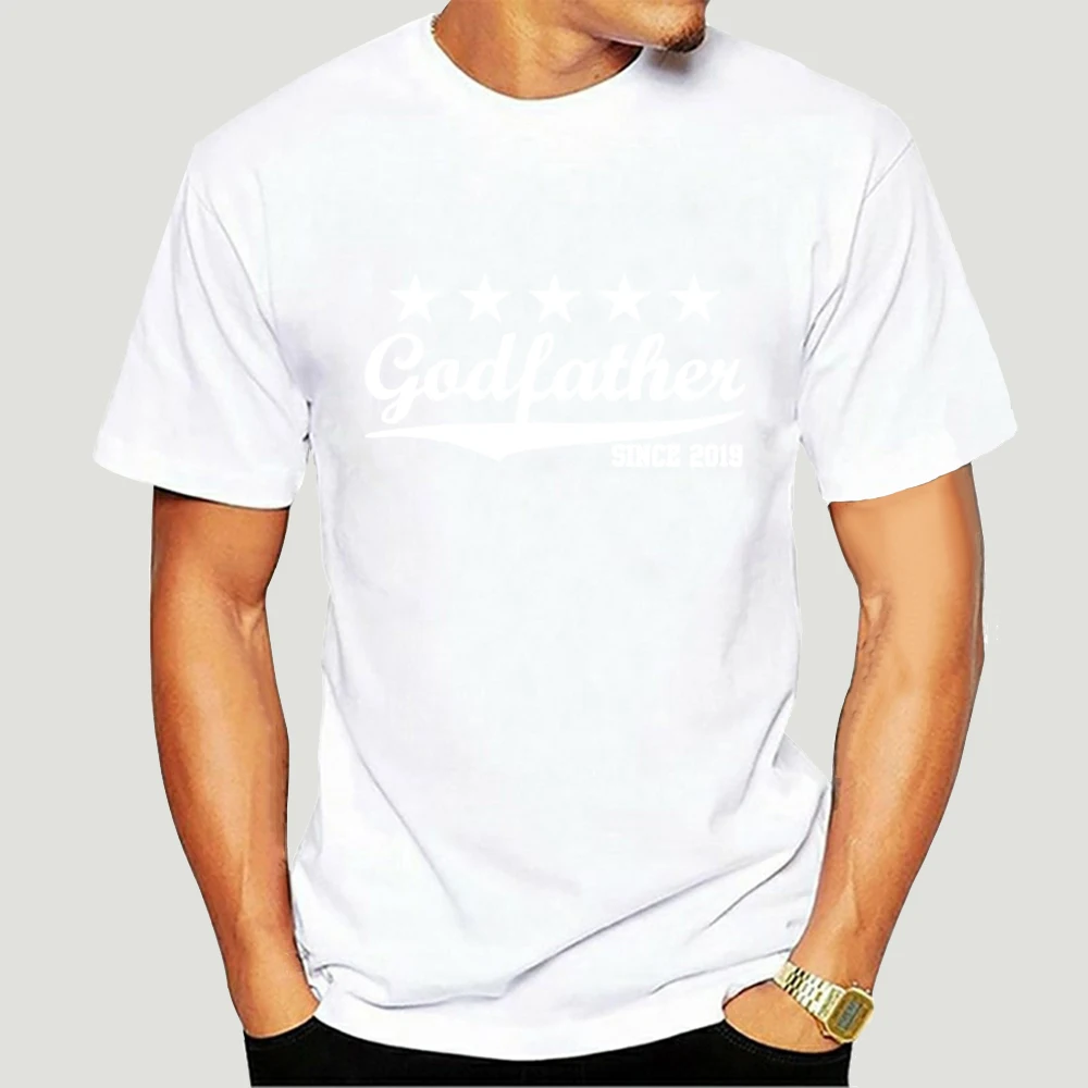 

Godfather Since T Shirt Men T-Shirt Gifts for New Godfather Tee Shirt Tops O-Neck