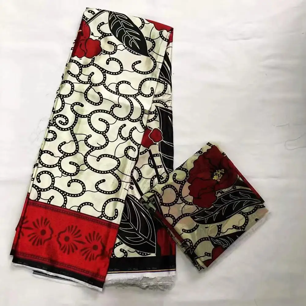 Африканская кружевная ткань из натурального шелка и 100% хлопка для свадебных или