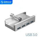 Orico USB 3,0, 4 порта концентратор переходник разветвитель с зажимом, алюминиевый сплав, для ПК, ноутбука, настольного компьютера