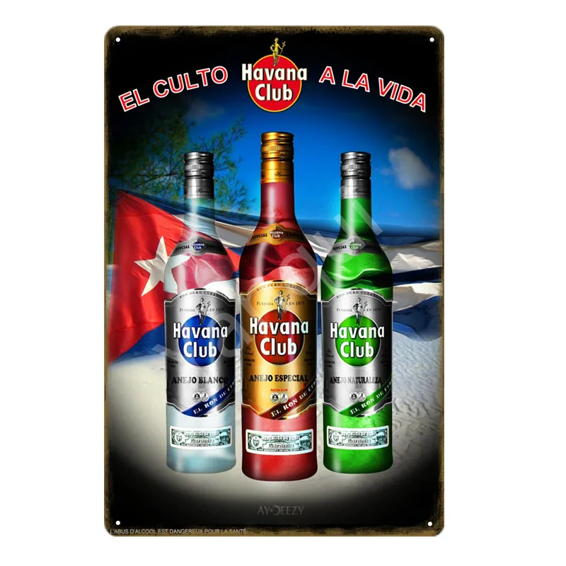 Гавана клуб табличка Италия пиво мартини винтажные металлические тарелки кафе