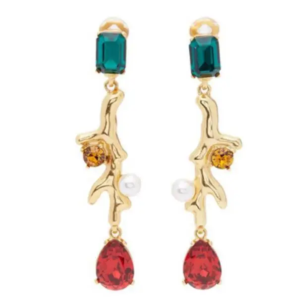 CSxjd роскошный дизайн форма коралла хрустальное ожерелье и серьги винтажные