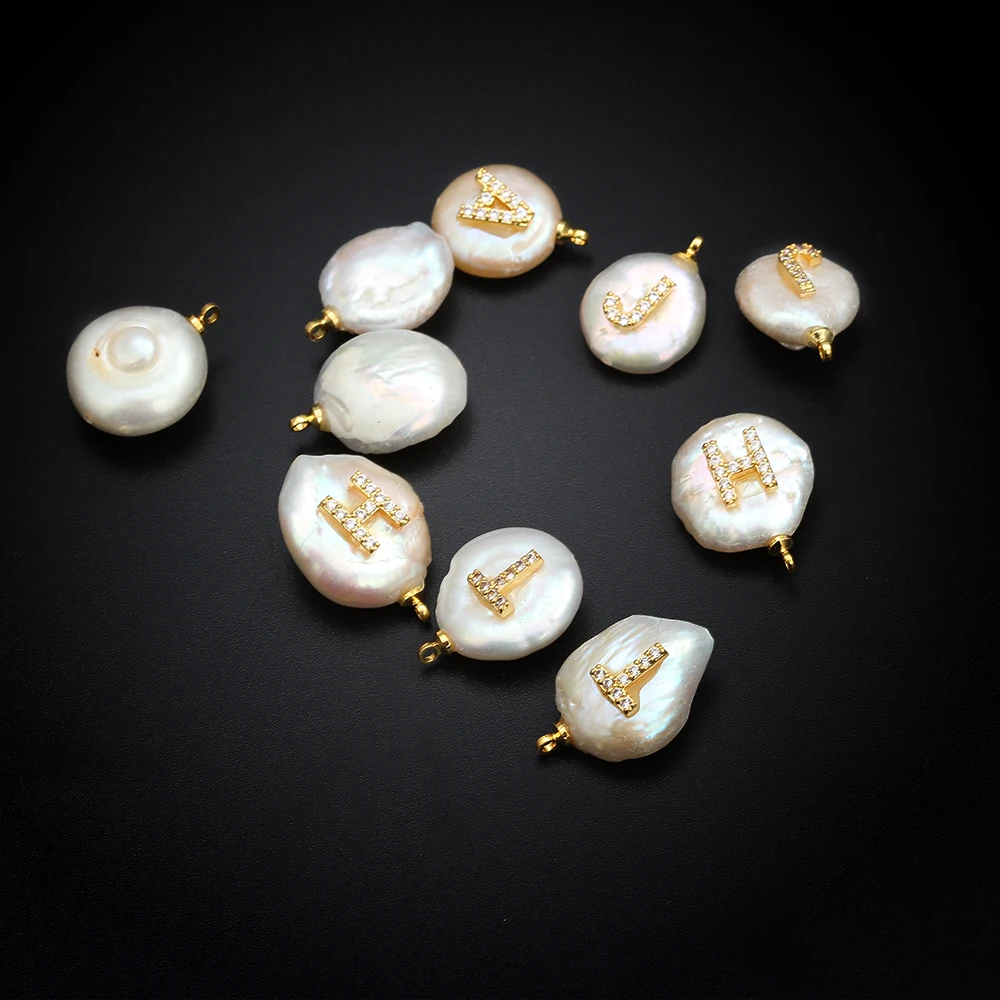 

MEIBEADS 26 Alphabet Letters Baroque Pearl Beads Charms Jewelry Accessories Fit Women Diy Pearl Beads Earrings Necklace Pendants