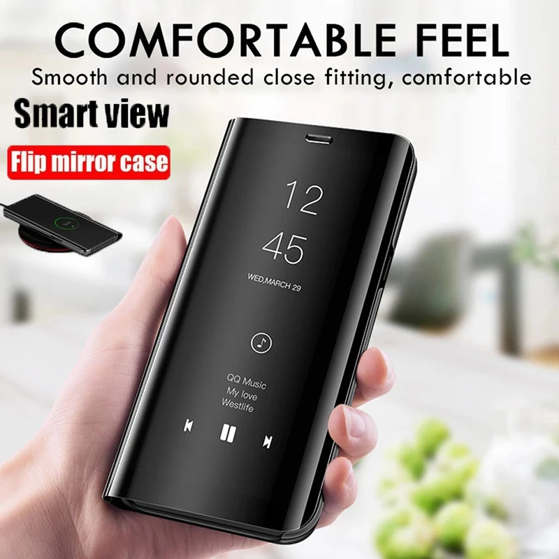 for realme 8 pro case luxury flip stand mirror phone case for realme 8 narzo 30 5g back cover realme8 pro global protective case free global shipping