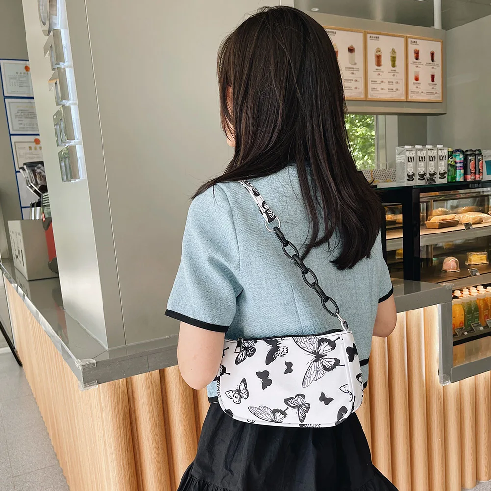 Повседневная однотонная сумка-кошелек нейлоновая дамская сумочка в стиле ретро