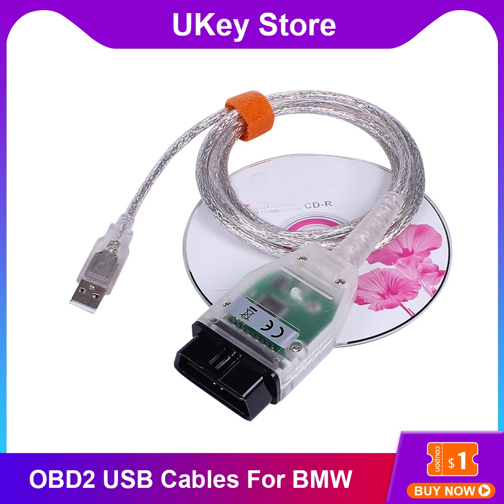 

Newest INPA K+D CAN K CAN OBD2 USB Cable Interface Cable Diagnostic Tools For BMW From 1998 to 2013 Wth FT232RL Chip Hot Sale