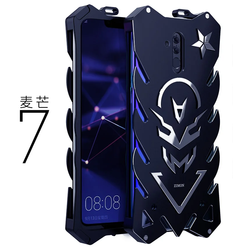 

Luxury Phone Case For Huawei Maimang 7 Cover Zimon Aluminum Metal Heavy Duty Armor Shockproof Cover For Huawei Mate 20 Lite Case