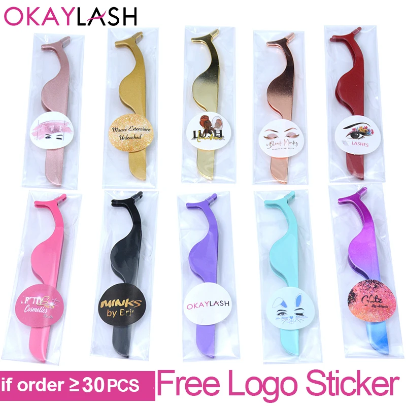 OKAYLASH частная марка оптовая продажа из нержавеющей стали пинцеты для накладных