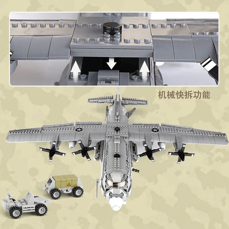 Высокотехнологичный конструктор MOC 06023 AC130 боевой авиаармейский армейский боец