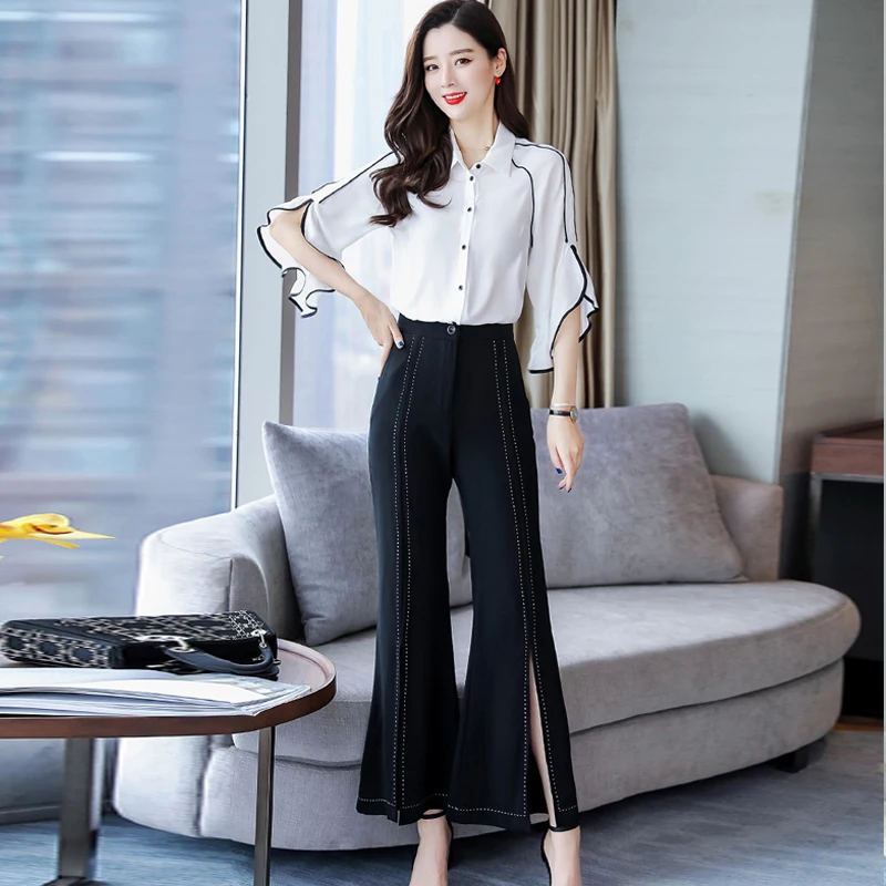 

High Waist Wide Leg Pants Women's Summer 2021 Two-Piece Pants Women Black Pants For Women Woman Pants Casual Trousers Women Z12