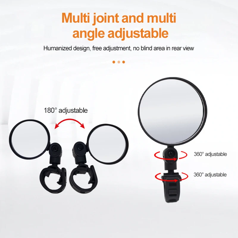 

Latest Bicycle Adjustable Mirrors 2-Pack Mini 360°Rotaty Handlebar Glass Rear View Mirror For MTB Bicycle Accessories US