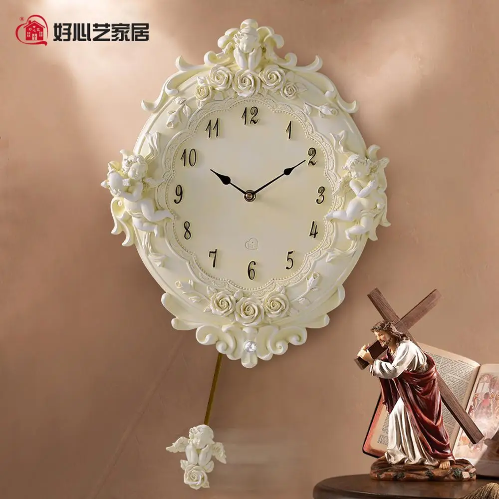 Бренд Hoshine модная новинка ангел рустикальные кварцевые винтажные настенные часы