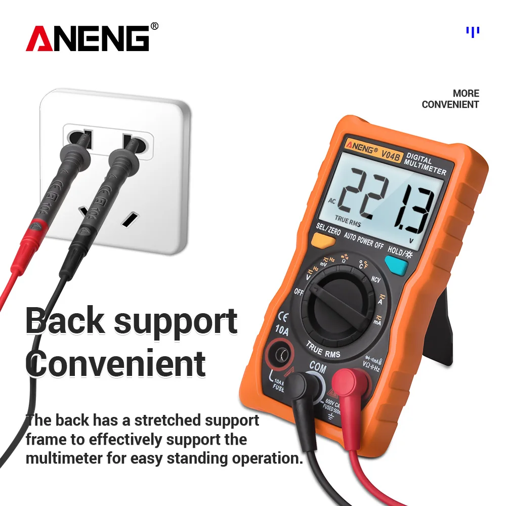 ANENG V04B true rms цифровой мультиметр тестер esr метр мультиметр Автоматическое отключение питания пиковый автоматический мультиметр