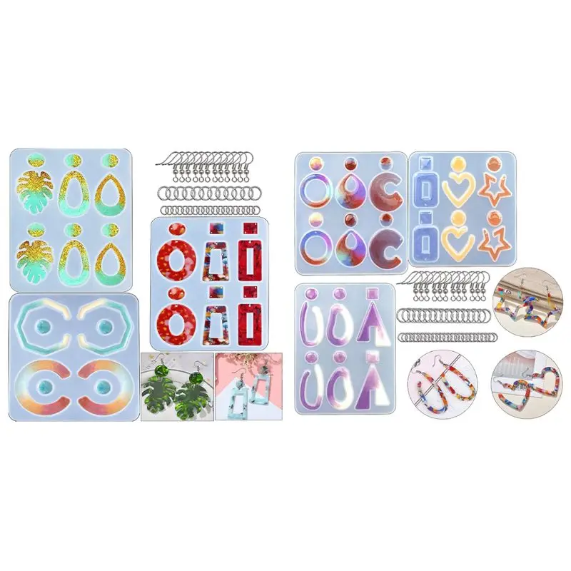 

123 PCS Resin Earring Molds, Silicone Earring Molds Epoxy Jewelry Resin Molds
