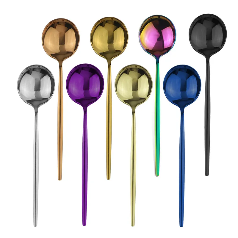 1 шт. разноцветная столовая ложка из нержавеющей стали | Дом и сад